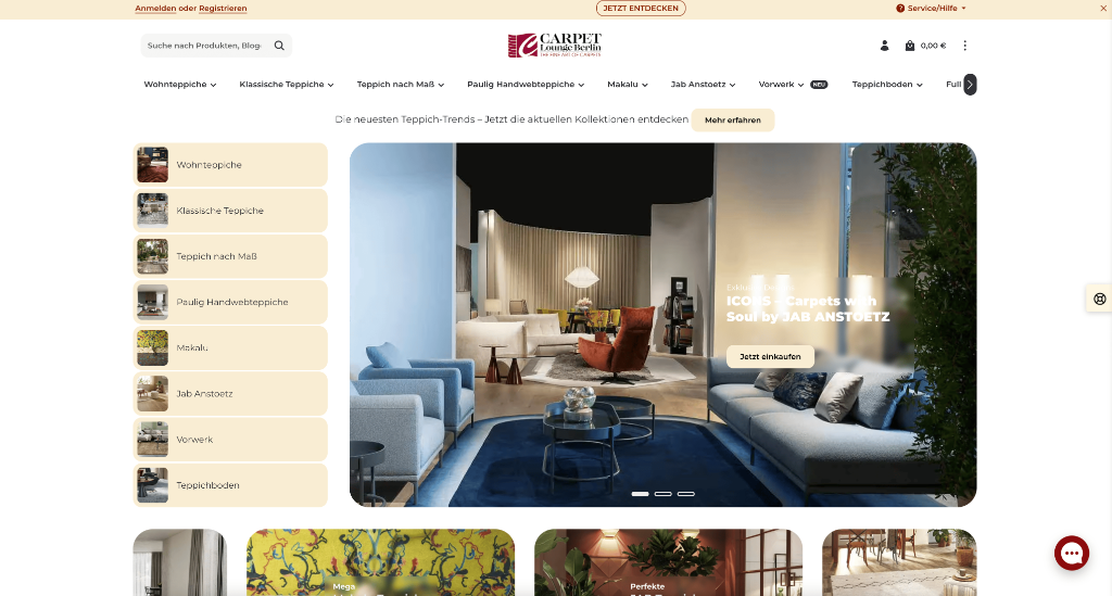 Carpetlounge Configurator UI